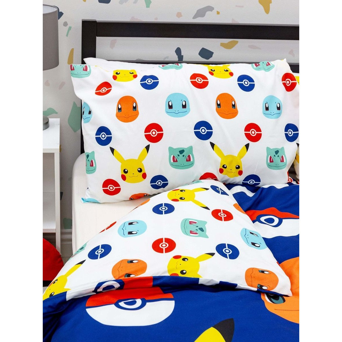 Blue-White-Yellow - Lifestyle - Pokemon Badge Duvet Cover Set
