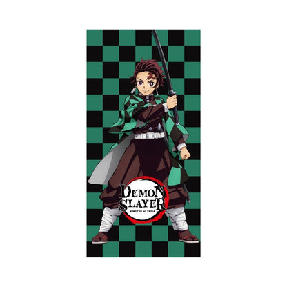 Green - Front - Demon Slayer Tanjiro Kamado Cotton Bath Towel