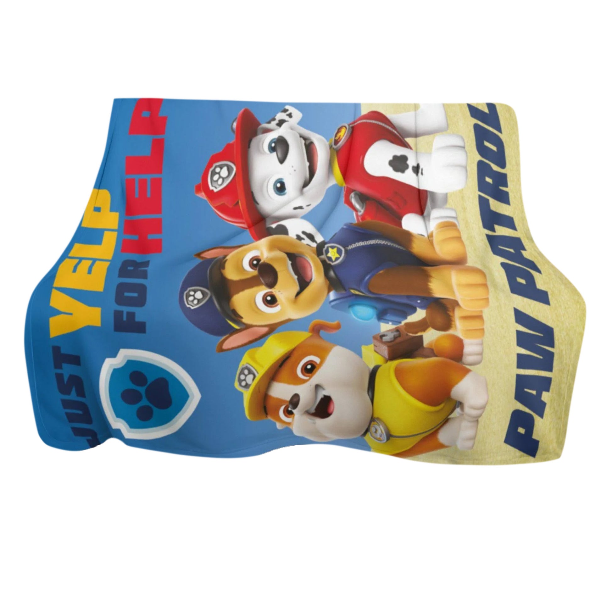 Blue-Multicoloured - Back - Paw Patrol Yelp For Help Fleece Blanket