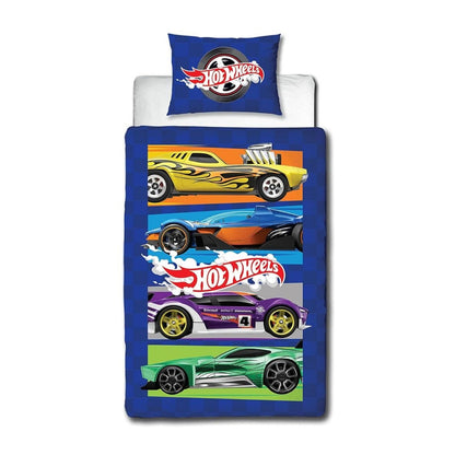 Blue-Multicoloured - Front - Hot Wheels Beast Reversible Duvet Cover Set