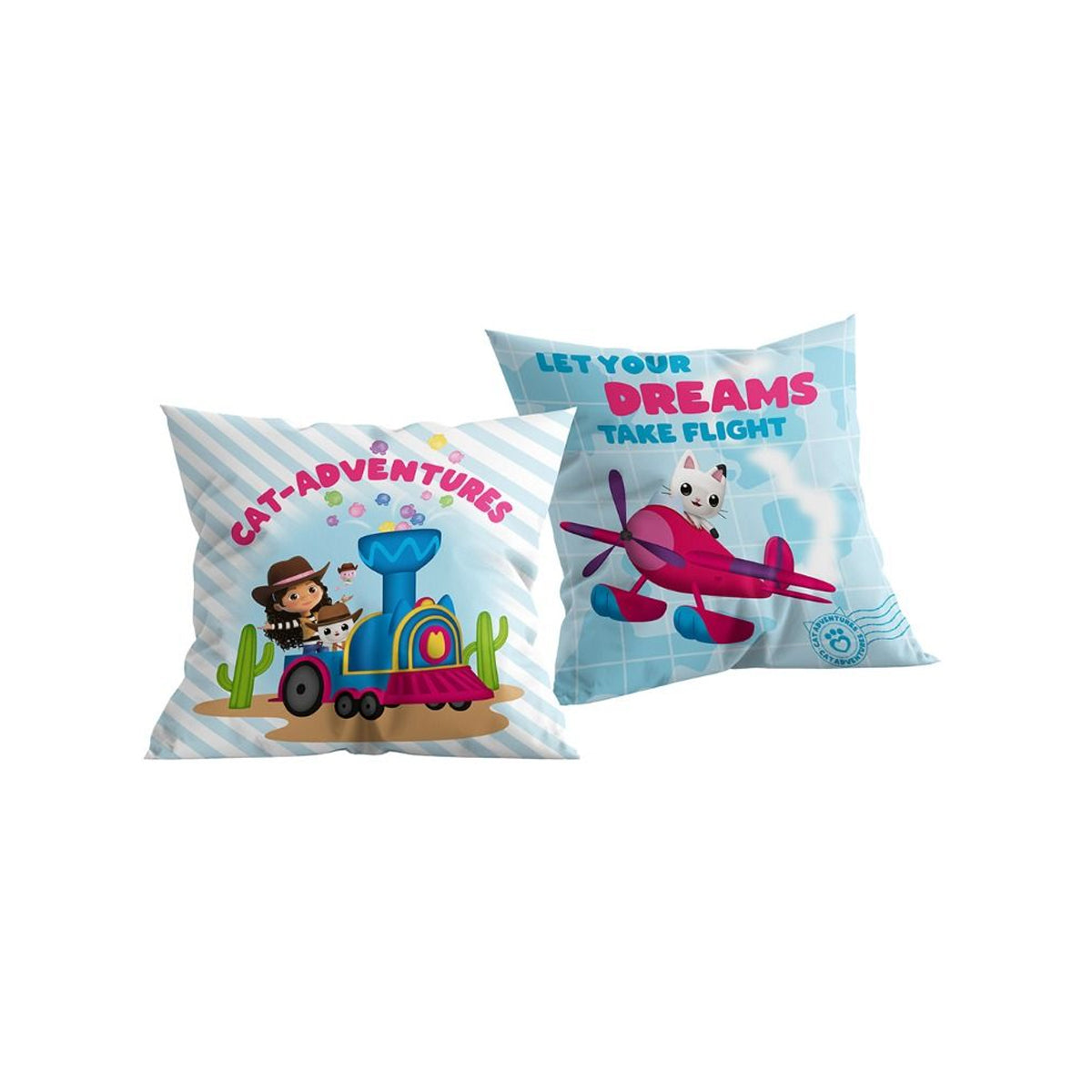 Blue-Multicoloured - Front - Gabby´s Dollhouse Take Flight Filled Cushion
