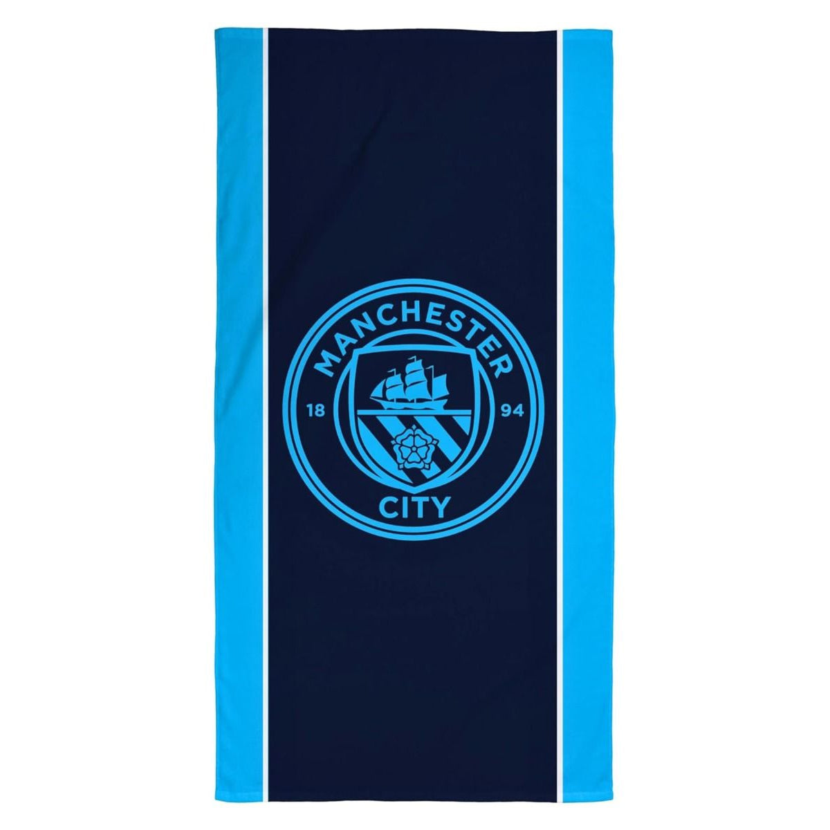 Blue - Front - Manchester City FC Crest Cotton Beach Towel