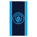 Blue - Front - Manchester City FC Crest Cotton Beach Towel