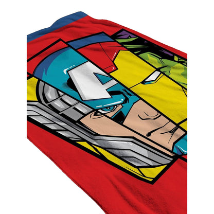 Red-Multicoloured - Side - Marvel Avengers Badge Cotton Beach Towel