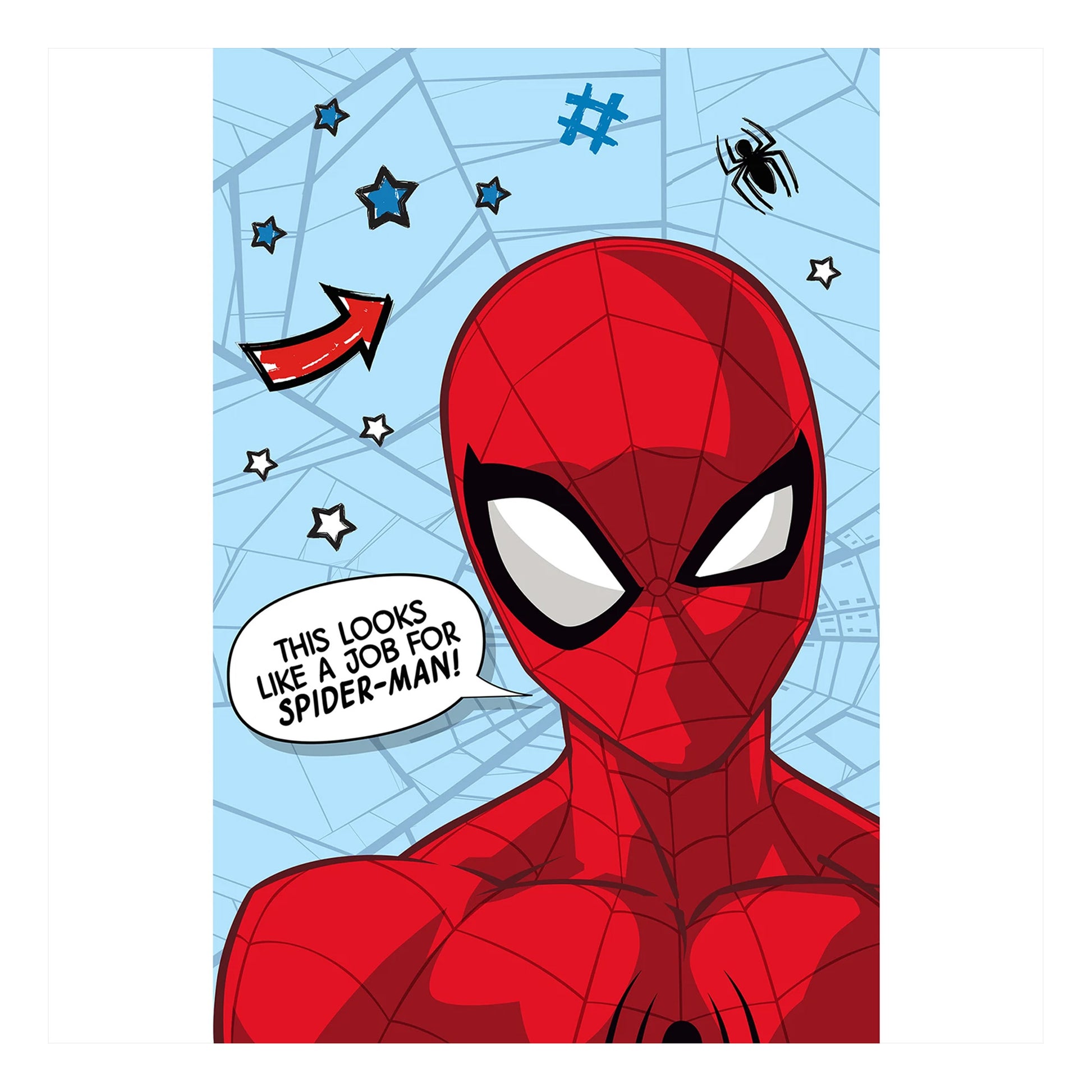 Blue-Red - Front - Spider-Man Microflannel Star Blanket