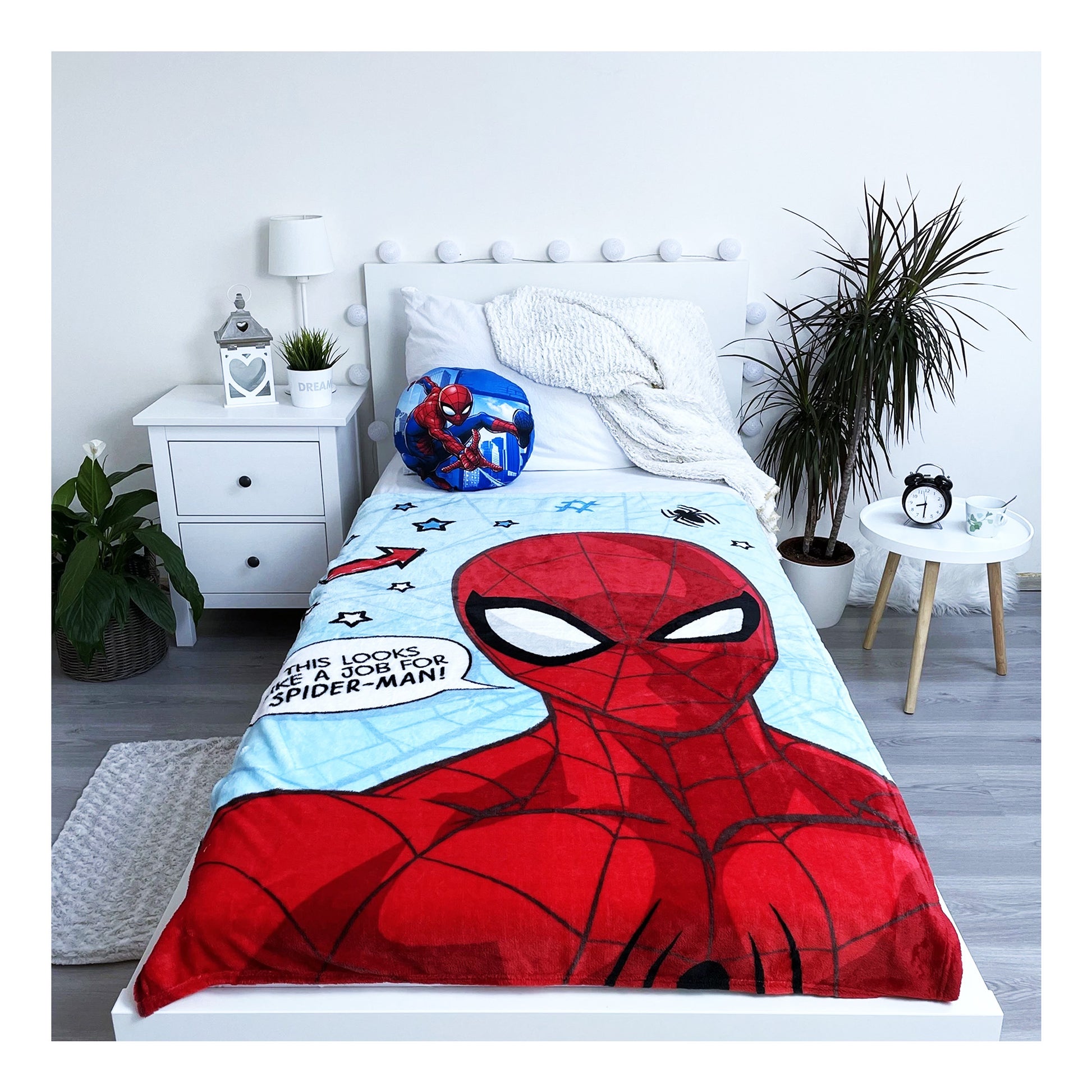 Blue-Red - Back - Spider-Man Microflannel Star Blanket