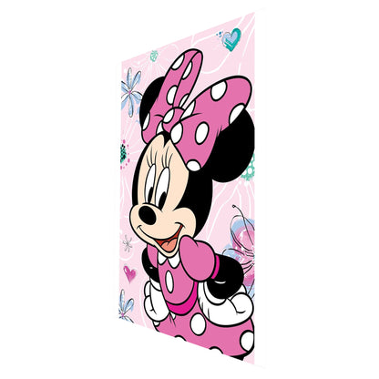 Pink-Multicoloured - Side - Disney Microflannel Flowers Minnie Mouse Blanket