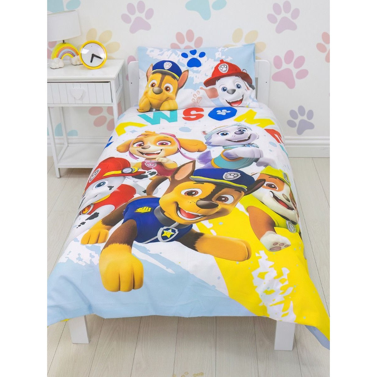 Multicoloured - Back - Paw Patrol Childrens-Kids Splodge Duvet Cover Set