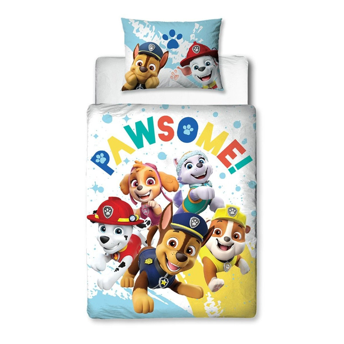 Multicoloured - Front - Paw Patrol Childrens-Kids Splodge Duvet Cover Set