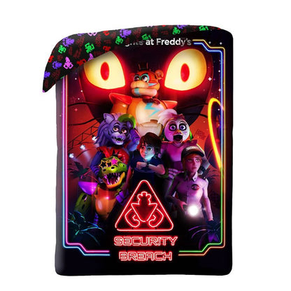 Black-Multicoloured - Back - Five Nights At Freddys Security Breach Duvet Cover Set
