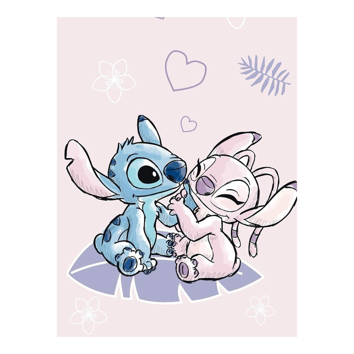 Purple-Blue-White - Front - Lilo & Stitch Beach Towel
