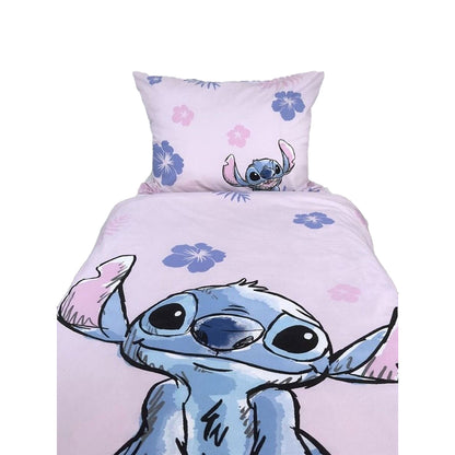 Pink-Multicoloured - Side - Lilo & Stitch Flowers Duvet Cover Set