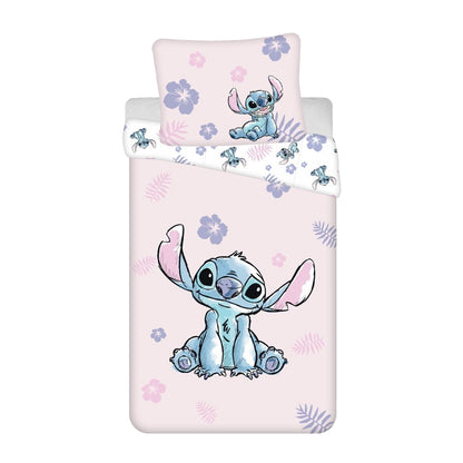 Pink-Multicoloured - Front - Lilo & Stitch Flowers Duvet Cover Set
