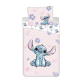 Pink-Multicoloured - Front - Lilo & Stitch Flowers Duvet Cover Set