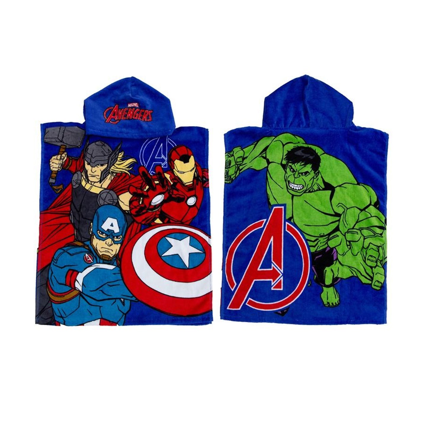Multicoloured - Side - Marvel Avengers Childrens-Kids Lets Go Hooded Towel