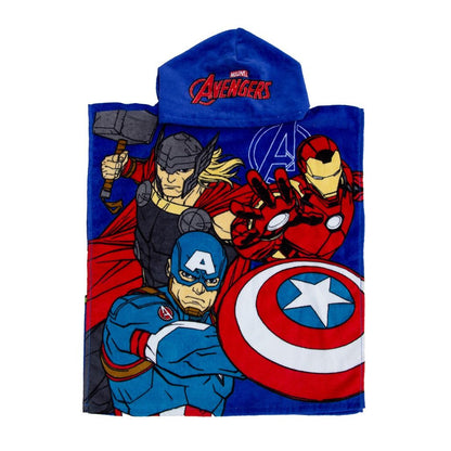 Multicoloured - Front - Marvel Avengers Childrens-Kids Lets Go Hooded Towel