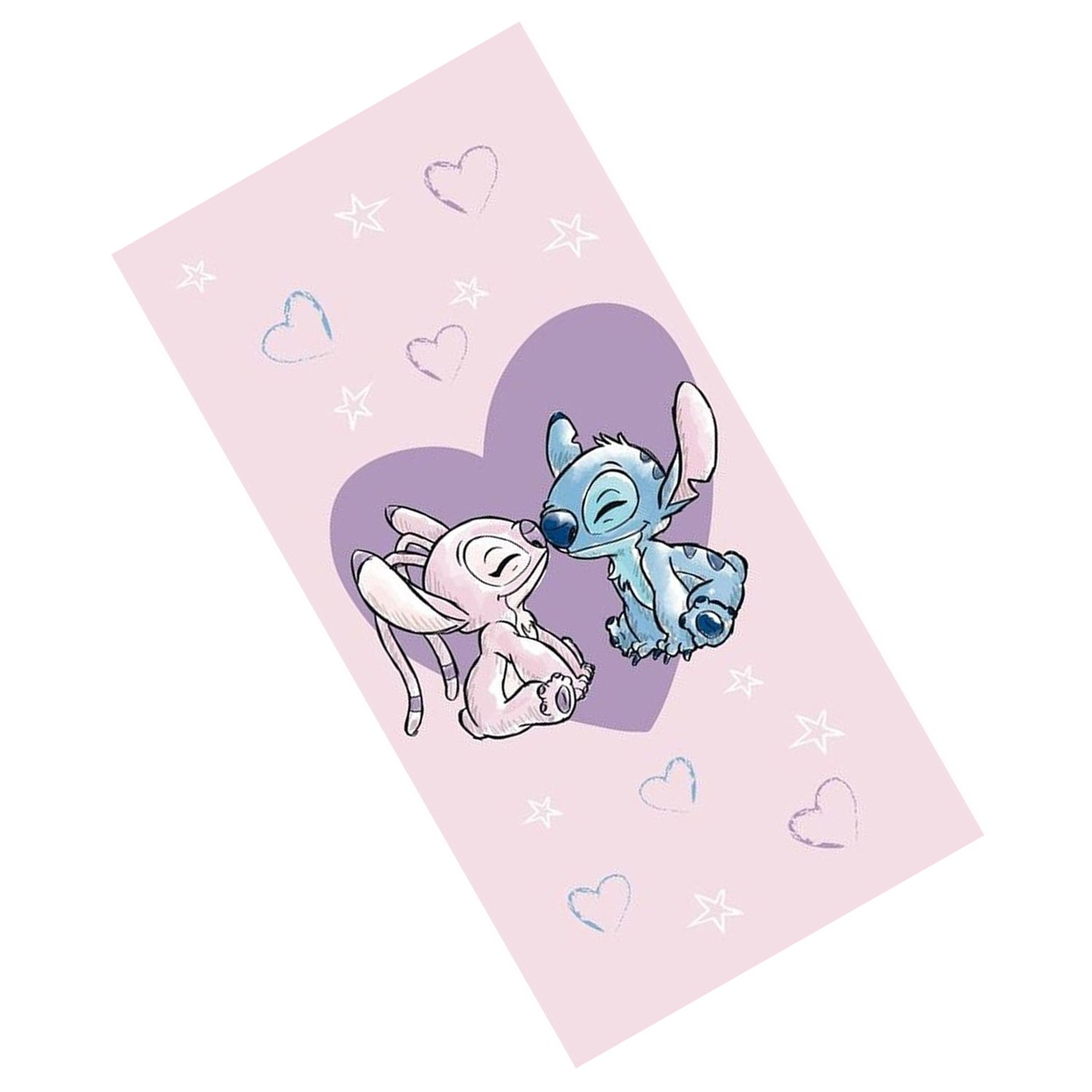 Pink-Purple-Blue - Back - Disney Lilo & Stitch Love Beach Towel