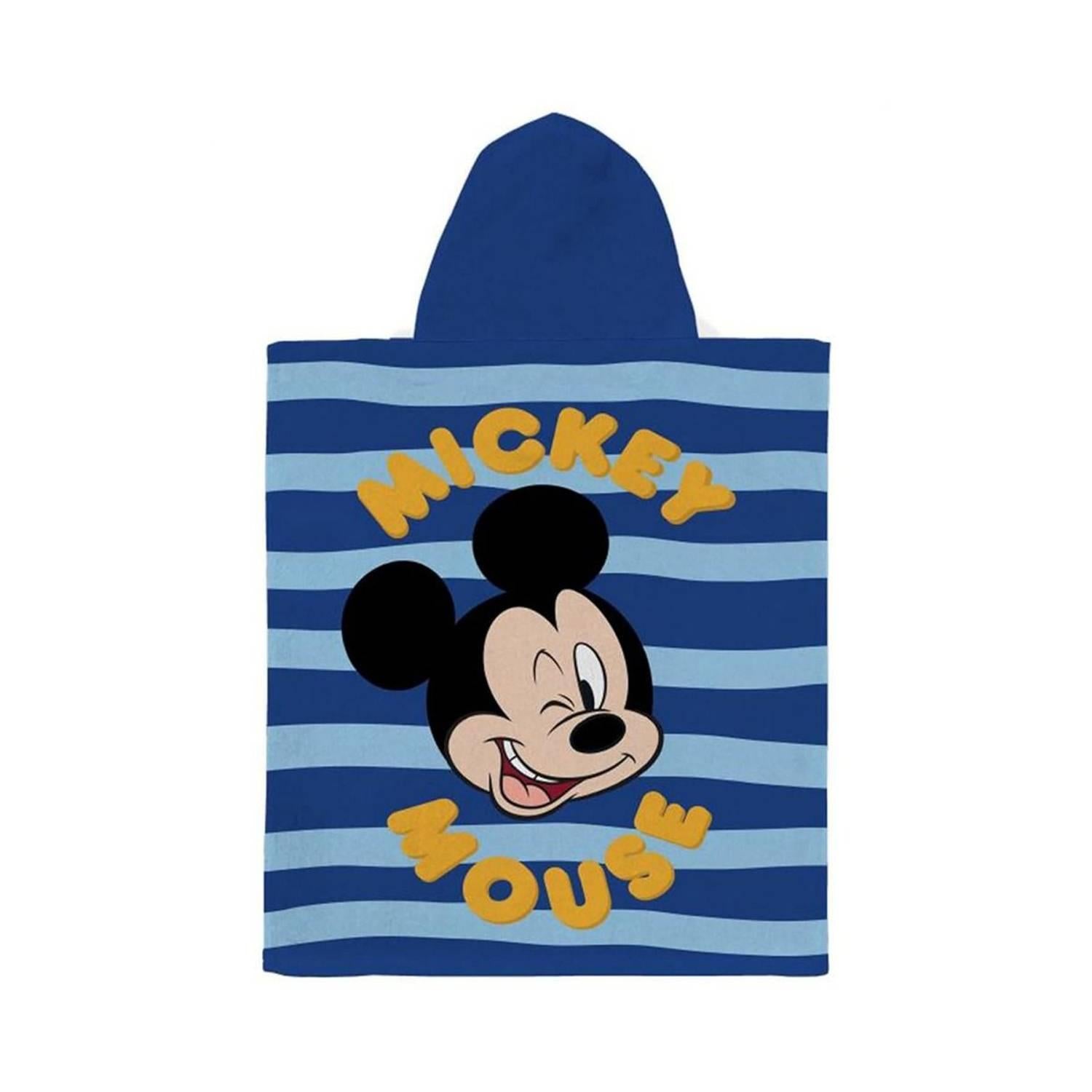 Multicoloured - Back - Disney Childrens-Kids Mickey Mouse Stripe Hooded Towel