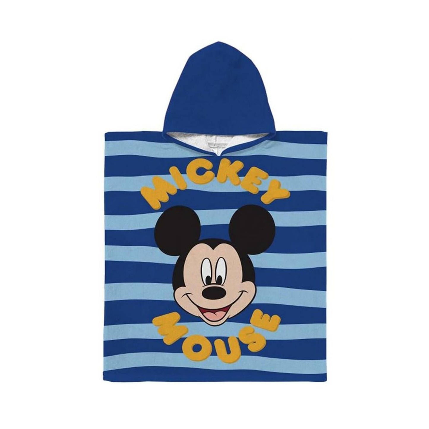 Multicoloured - Front - Disney Childrens-Kids Mickey Mouse Stripe Hooded Towel
