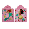 Pink-Multicoloured - Side - Disney Princess Childrens-Kids Duo Hooded Towel