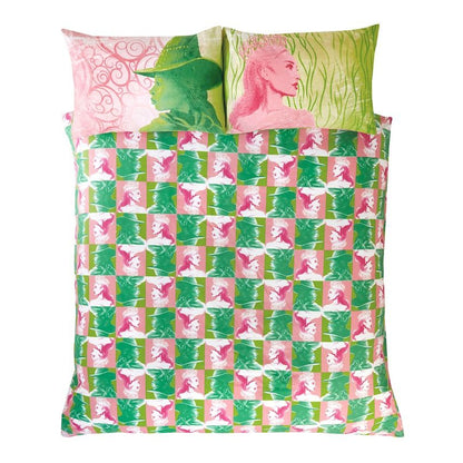 Pink-Green - Back - Wicked Reversible Elphaba and Glinda Duvet Cover Set