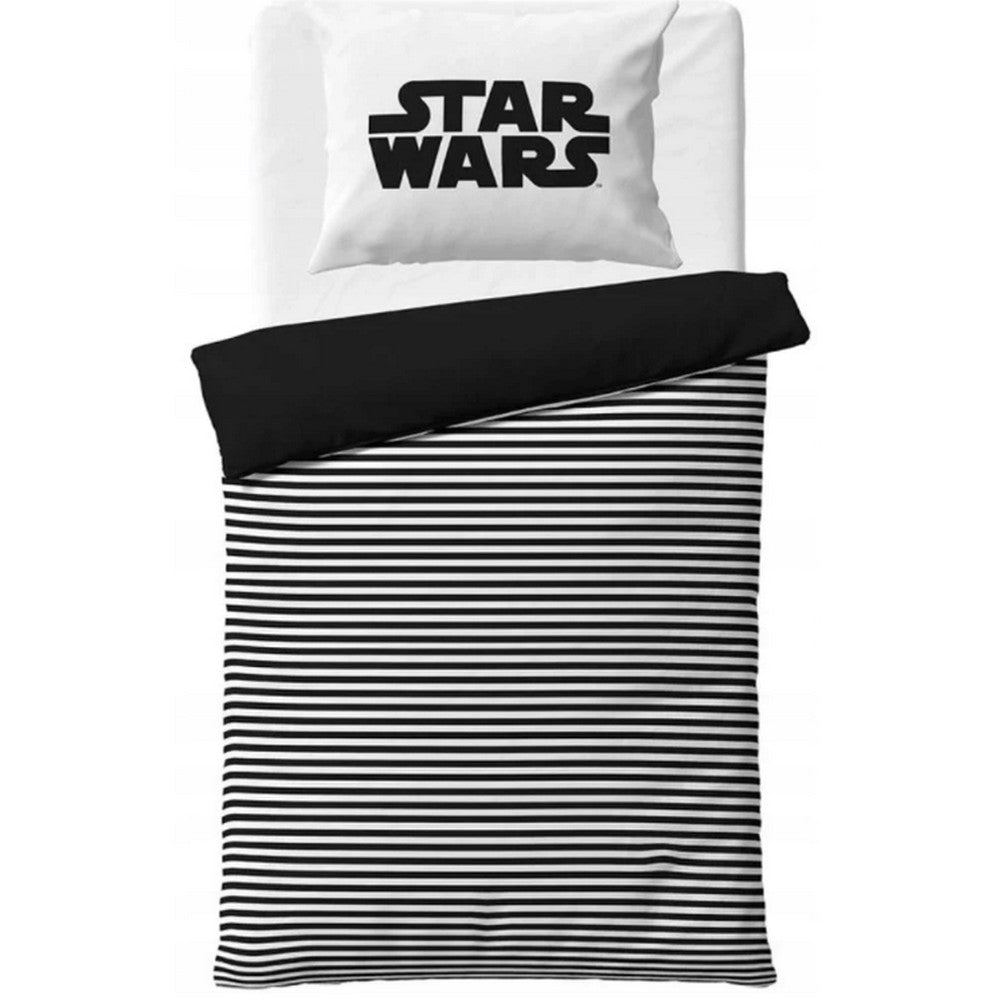 Black-White - Back - Star Wars Reversible Cotton Darth Vader Duvet Cover Set