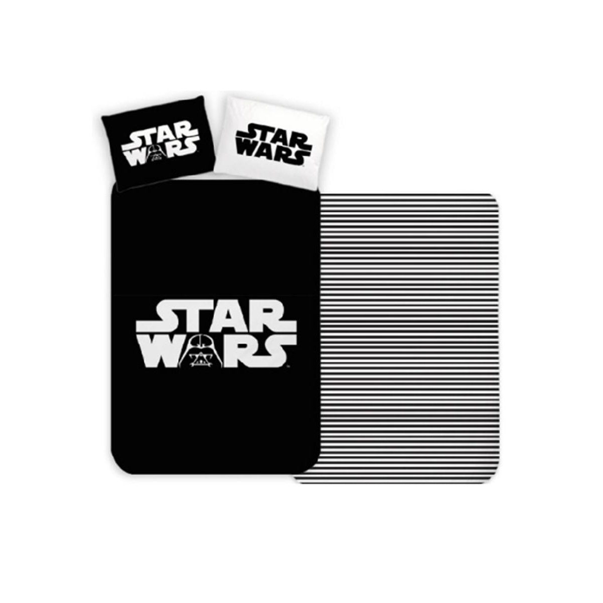 Black-White - Side - Star Wars Reversible Cotton Darth Vader Duvet Cover Set