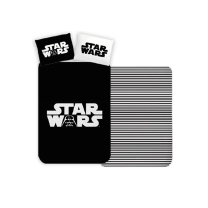 Black-White - Side - Star Wars Reversible Cotton Darth Vader Duvet Cover Set
