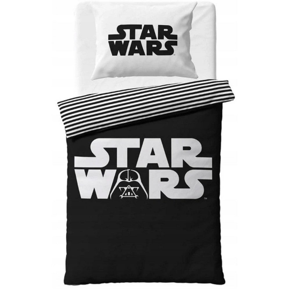 Black-White - Front - Star Wars Reversible Cotton Darth Vader Duvet Cover Set
