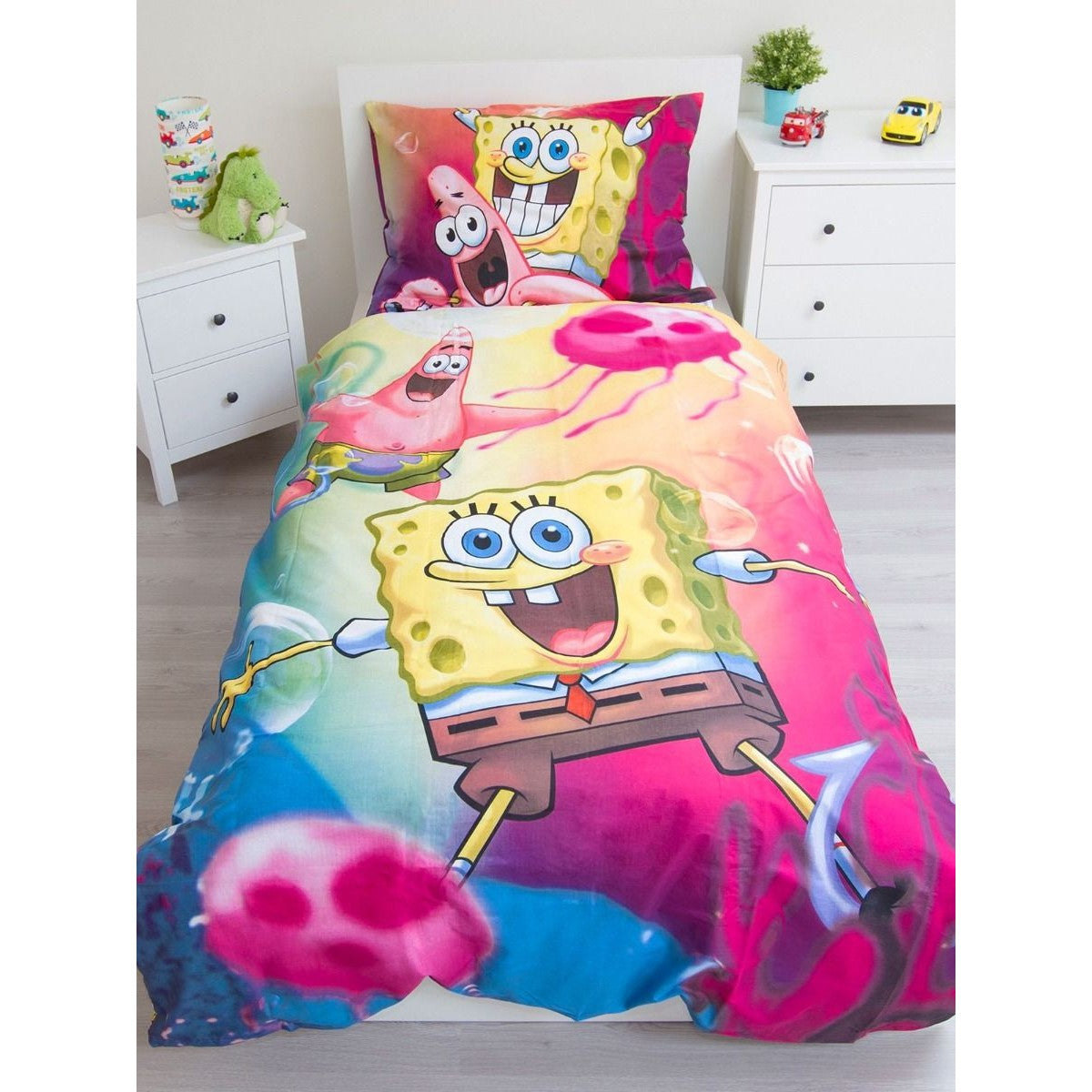 Pink-Blue-Yellow - Back - SpongeBob SquarePants Duvet Cover Set
