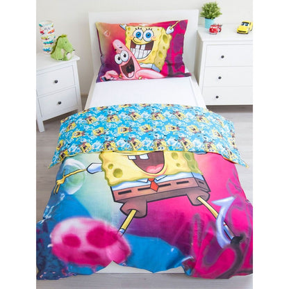 Pink-Blue-Yellow - Side - SpongeBob SquarePants Duvet Cover Set