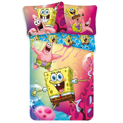 Pink-Blue-Yellow - Front - SpongeBob SquarePants Duvet Cover Set