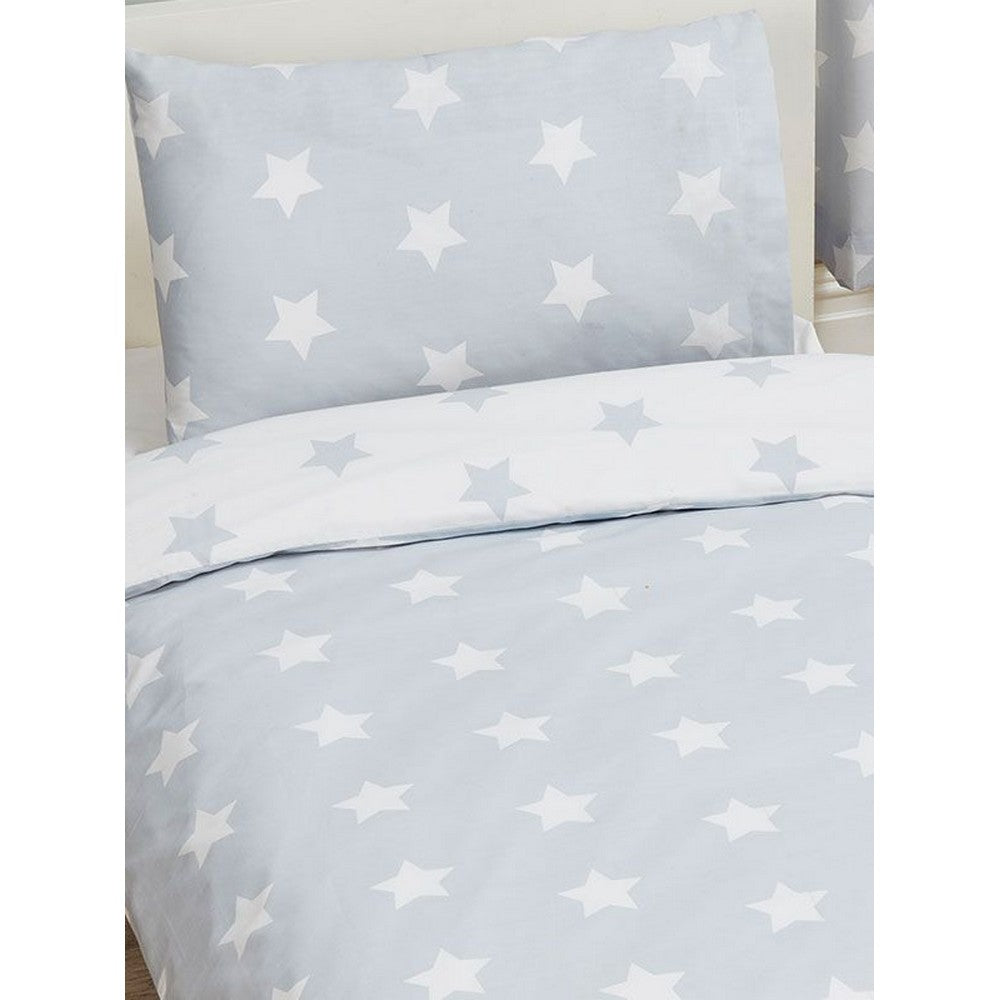 Grey-White - Back - Bedding & Beyond Stars Duvet Cover Set