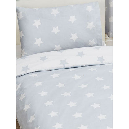 Grey-White - Back - Bedding & Beyond Stars Duvet Cover Set