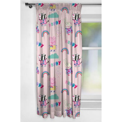 Pink - Back - Peppa Pig Storm Pencil Pleat Curtains (Pack of 2)