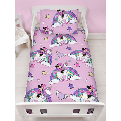 Pink - Back - Disney Childrens-Kids Believe Minnie Mouse Duvet Cover Set