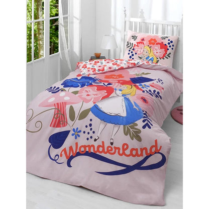 Pink-White-Blue - Side - Alice In Wonderland Duvet Cover Set