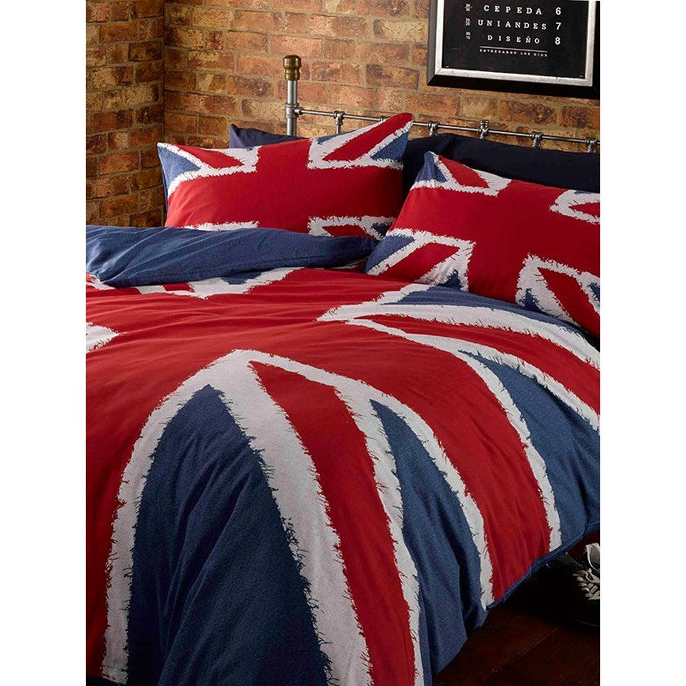 Red-White-Blue - Back - Catherine Lansfield Union Jack Duvet Cover Set