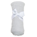 Grey - Back - Baby Boys-Girls Knitted Cotton Blanket