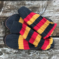 Black-Red-Yellow - Back - Black & Blue 1871 Mens Mohicans Slipper Socks