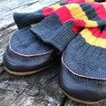Black-Red-Yellow - Side - Black & Blue 1871 Mens Mohicans Slipper Socks