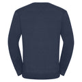 French Navy - Back - Russell Collection Mens V-Neck Knitted Pullover Sweatshirt