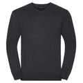 Charcoal Marl - Front - Russell Collection Mens V-Neck Knitted Pullover Sweatshirt