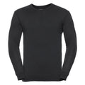 Black - Front - Russell Collection Mens V-Neck Knitted Pullover Sweatshirt