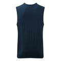 French Navy - Back - Russell Collection Mens V-Neck Sleevless Knitted Pullover Top - Jumper