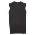 Black - Front - Russell Collection Mens V-Neck Sleevless Knitted Pullover Top - Jumper