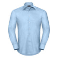 Oxford Blue - Front - Russell Collection Mens Long Sleeve Easy Care Tailored Oxford Shirt