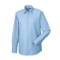 Oxford Blue - Side - Russell Collection Mens Long Sleeve Easy Care Tailored Oxford Shirt