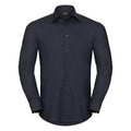 Black - Front - Russell Collection Mens Long Sleeve Easy Care Tailored Oxford Shirt