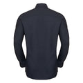 Black - Back - Russell Collection Mens Long Sleeve Easy Care Tailored Oxford Shirt